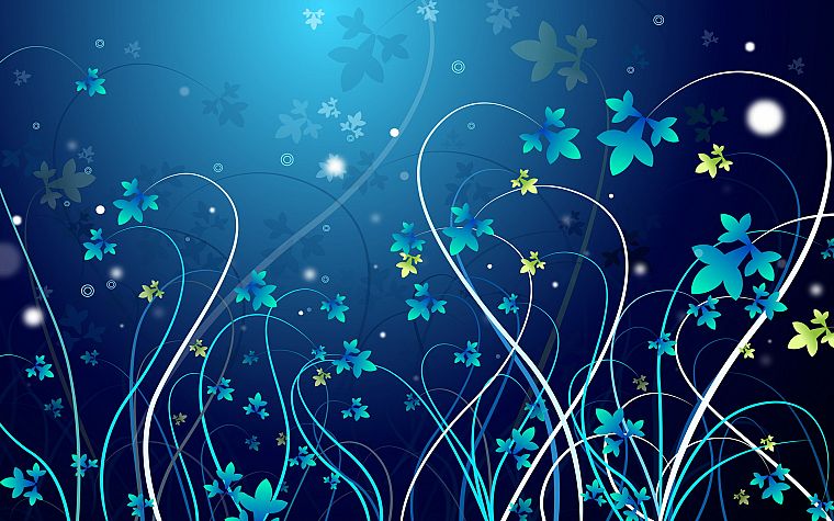 abstract, blue, design, Flora - desktop wallpaper