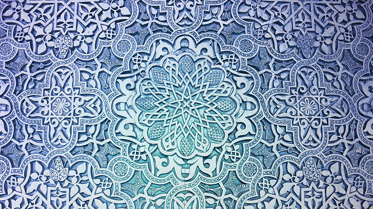 blue, pattern, flowers, stars, design, mosaic, floral, ornaments, Doily - desktop wallpaper