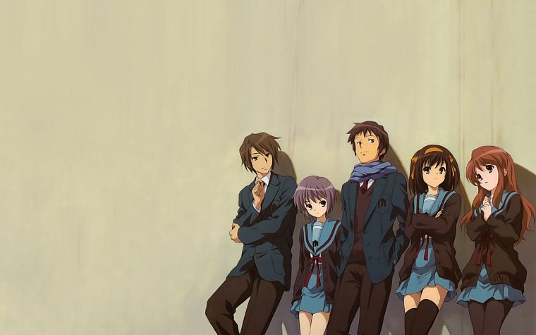 The Melancholy of Haruhi Suzumiya, anime, anime boys, anime girls - desktop wallpaper