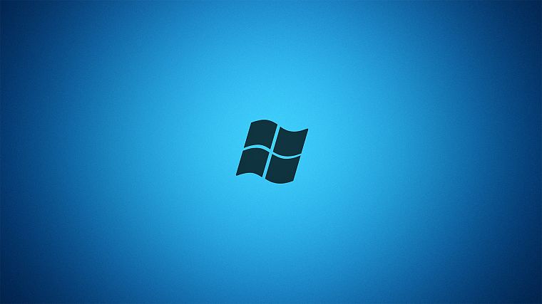 blue, minimalistic, Microsoft Windows, logos, Vignette - desktop wallpaper
