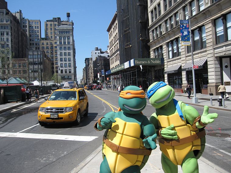 cars, Ford, Teenage Mutant Ninja Turtles, roads - desktop wallpaper