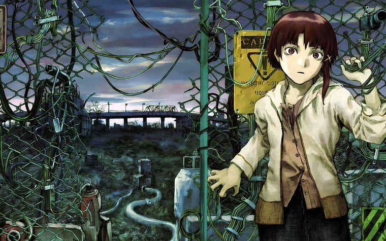 Serial Experiments Lain Chain Link Fence Free Wallpaper Wallpaperjam Com