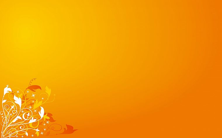 abstract, flowers, orange, floral - desktop wallpaper