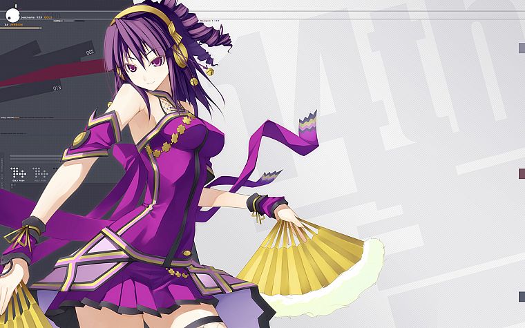 dress, purple hair, Beatmania, purple eyes, anime girls, Hifumi, Shingo (Missing Link) - desktop wallpaper