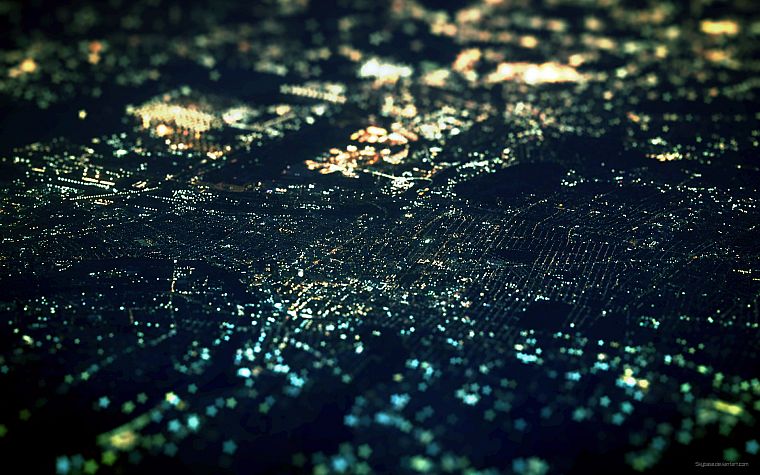 skylines, tilt-shift, cities - desktop wallpaper
