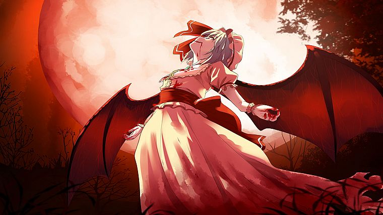 Touhou, vampires, Remilia Scarlet - desktop wallpaper