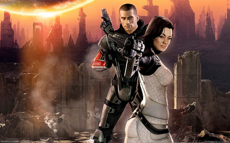 video games, Miranda Lawson, Mass Effect 2, 3D, Commander Shepard - desktop wallpaper