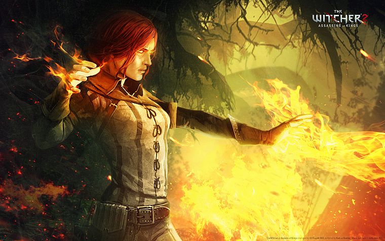 fantasy, video games, digital art, The Witcher 2: Assassins of Kings, Triss Merigold - desktop wallpaper