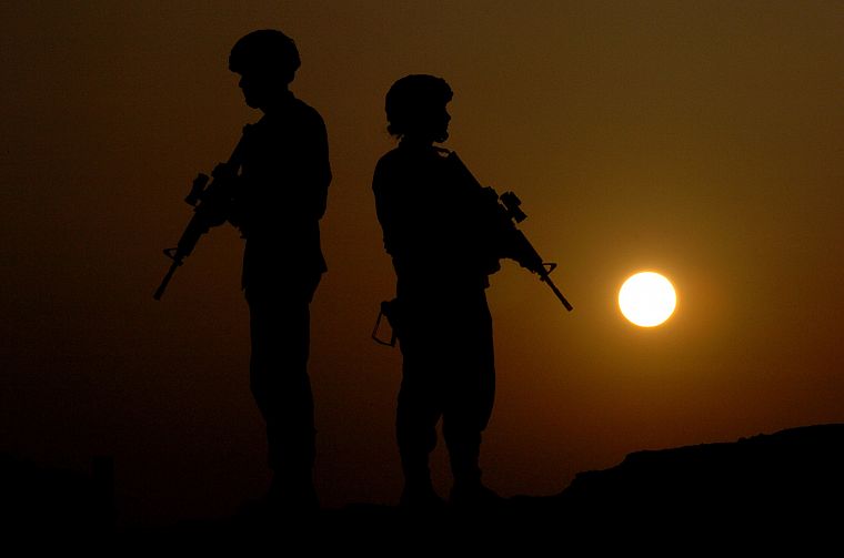 sunset, war, military - desktop wallpaper