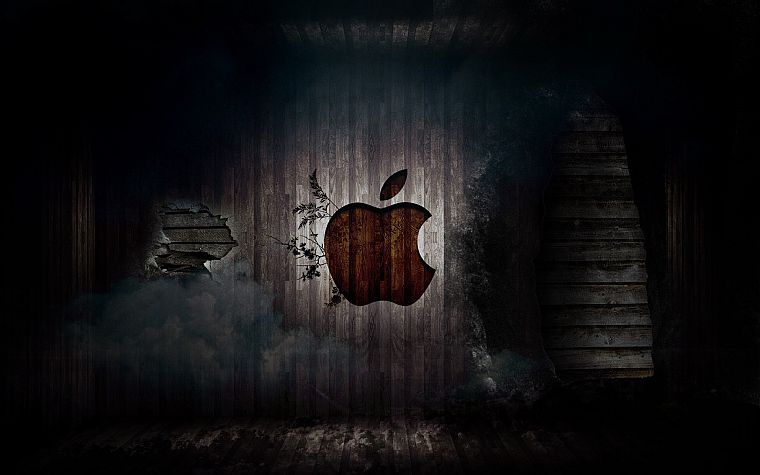 Apple Inc., grunge, logos - desktop wallpaper