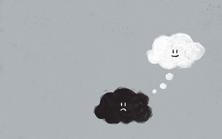 paintings, clouds, happy, sad, thoughts - desktop wallpaper