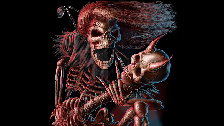 death, bones, skull and bones, Andrew Dobell - desktop wallpaper