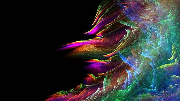 abstract, paintings, multicolor, waves, rainbows - desktop wallpaper