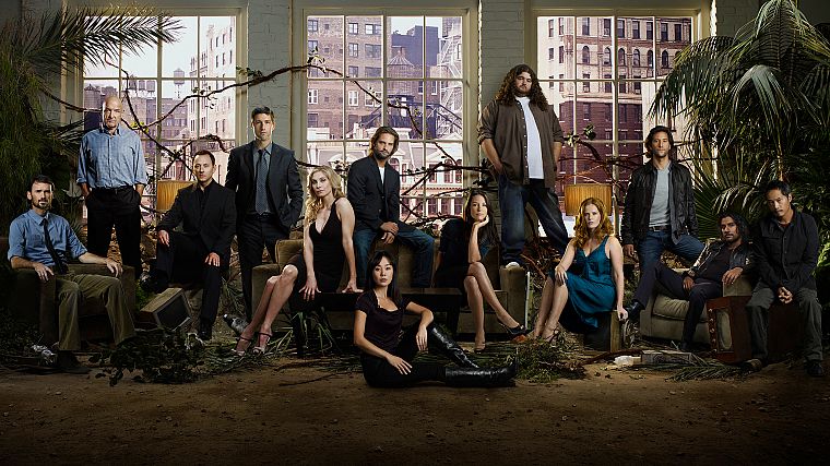 Evangeline Lilly, Lost (TV Series), Jorge Garcia, television cast - desktop wallpaper