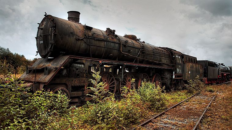 landscapes, trains, rusted, locomotives - desktop wallpaper