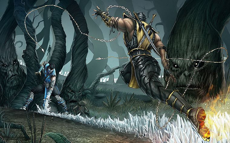 scorpion, Mortal Kombat, anime, Sub-Zero - desktop wallpaper