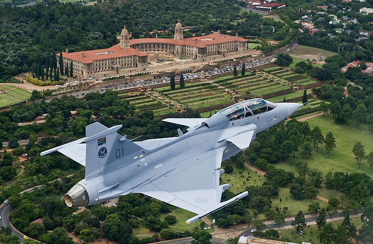 Jas 39 Gripen, South African Air Force, Pretoria, Union Buildings - desktop wallpaper