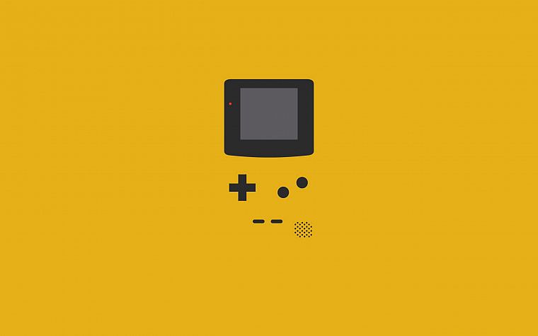 minimalistic, yellow, vectors, Gameboy - desktop wallpaper