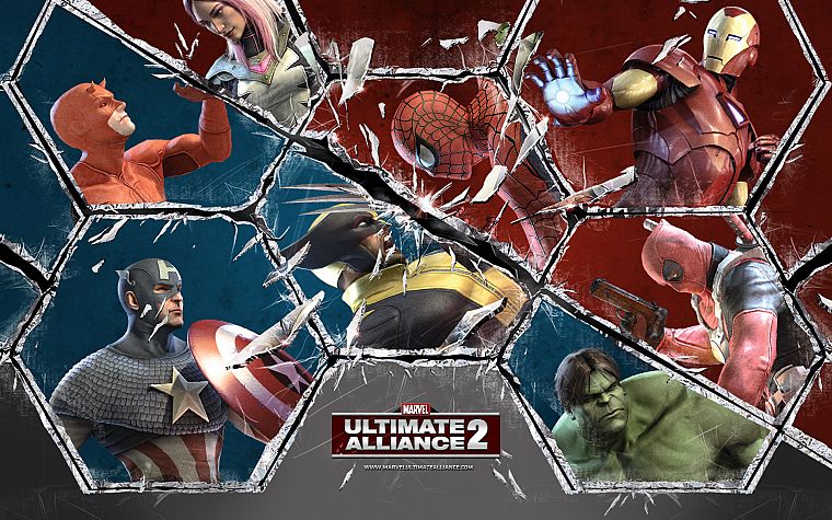 Hulk (comic character), Iron Man, Spider-Man, Captain America, Wolverine, Deadpool Wade Wilson, Marvel Comics, The Ultimates, Marvel: Ultimate Alliance - desktop wallpaper