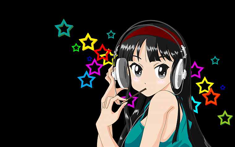 headphones, K-ON!, Akiyama Mio, anime - desktop wallpaper