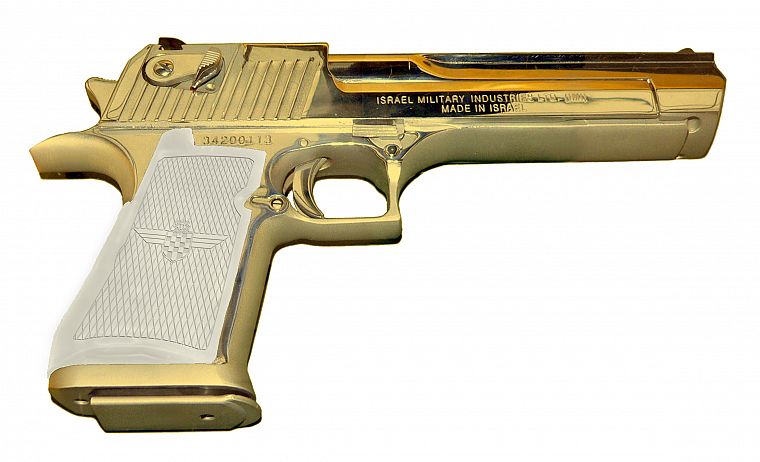 guns, gold, weapons, handguns - desktop wallpaper