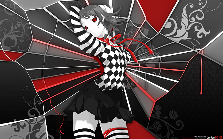 video games, Touhou, Izayoi Sakuya, striped legwear - desktop wallpaper