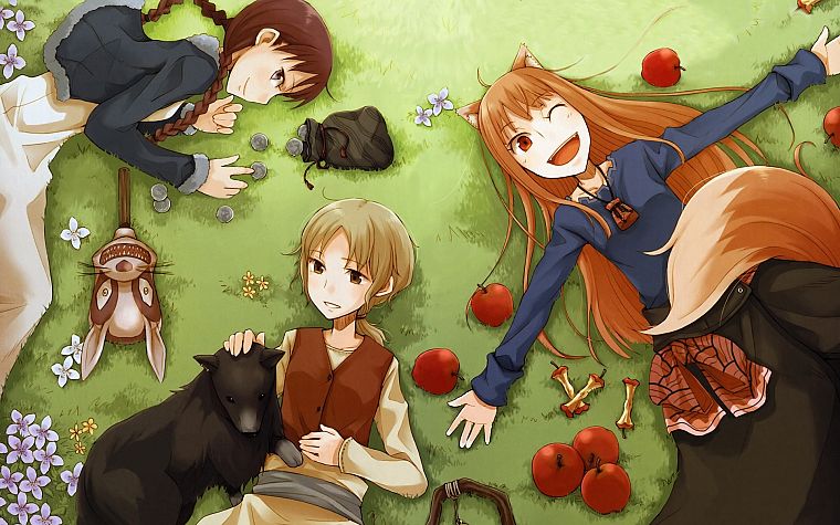 Spice and Wolf, animal ears, Holo The Wise Wolf, apples - desktop wallpaper