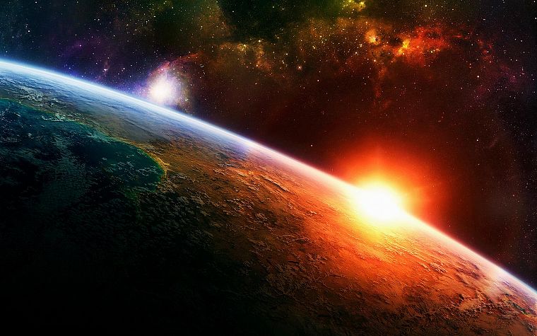 outer space, multicolor, planets - desktop wallpaper