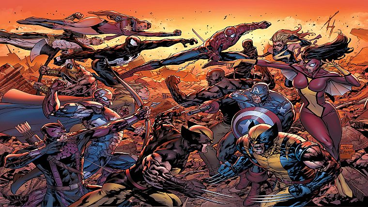 Iron Man, Venom, Spider-Man, Captain America, Wolverine, Avengers comics, Marvel Comics - desktop wallpaper