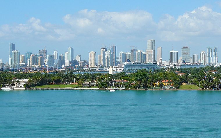 landscapes, cityscapes, towns, skyscrapers, Miami, city skyline - desktop wallpaper