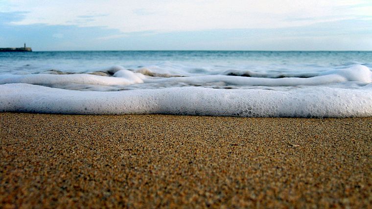 water, sand, worms eye view, beaches - desktop wallpaper