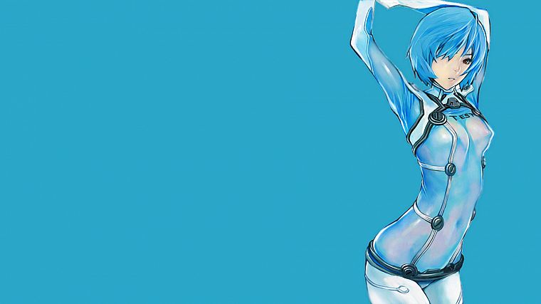 Ayanami Rei, Neon Genesis Evangelion, simple background - desktop wallpaper