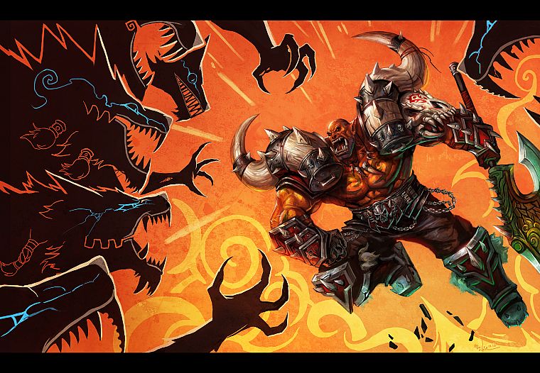 World of Warcraft, orcs, Garrosh Hellscream - desktop wallpaper