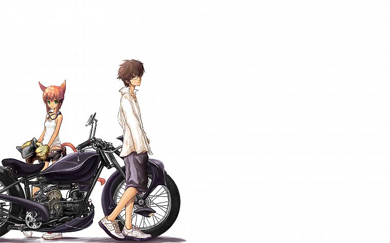 anime, white background - desktop wallpaper