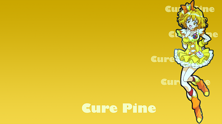 Pretty Cure, simple background, Cure Pine - desktop wallpaper