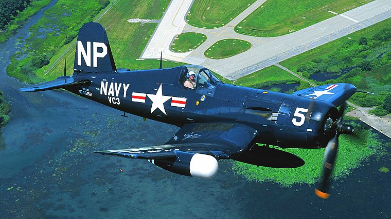 aircraft, navy, Warbird, F4U Corsair - desktop wallpaper