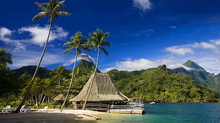 islands, Tahiti, Moorea, bay - desktop wallpaper