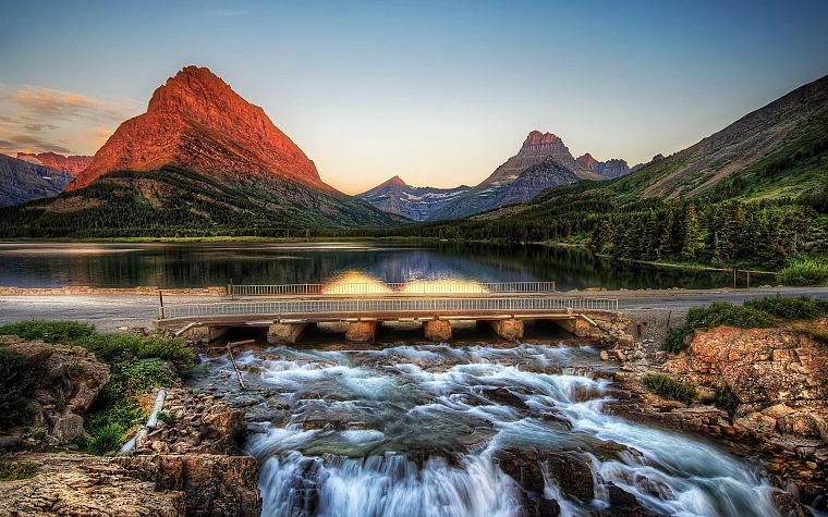 mountains, landscapes, nature, bridges, HDR photography - desktop wallpaper