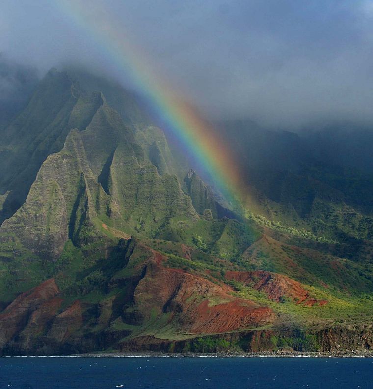 nature, Hawaii, islands, rainbows - desktop wallpaper