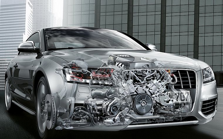 cars, Audi, X-Ray, engine - desktop wallpaper