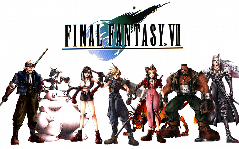 Final Fantasy VII, Sephiroth, Cloud Strife, Barret, Tifa Lockheart, Aerith Gainsborough - desktop wallpaper