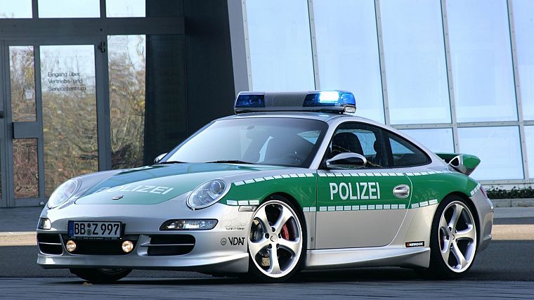 Porsche, cars, police - desktop wallpaper