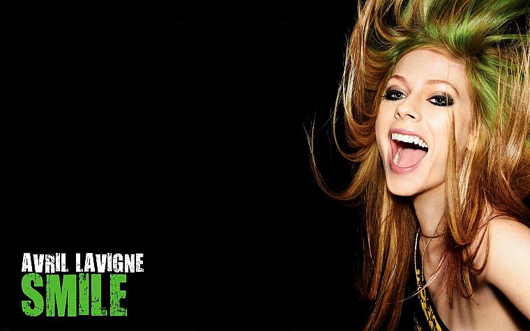 women, Avril Lavigne, smiling, singers - desktop wallpaper