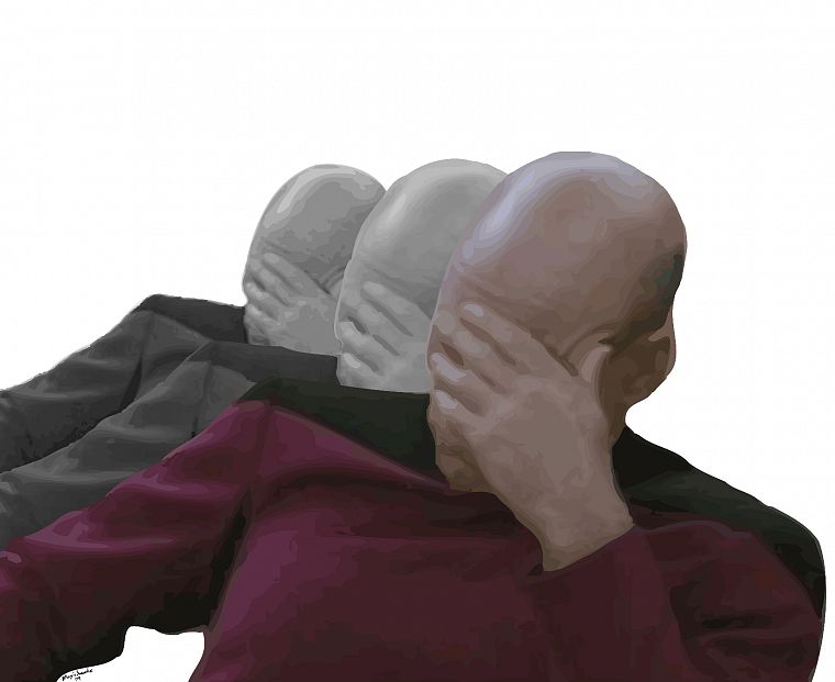 Star Trek, captain, facepalm, Jean-Luc Picard - desktop wallpaper