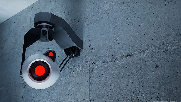 Valve Corporation, Portal, eyes, wall, cameras, Big Brother - desktop wallpaper
