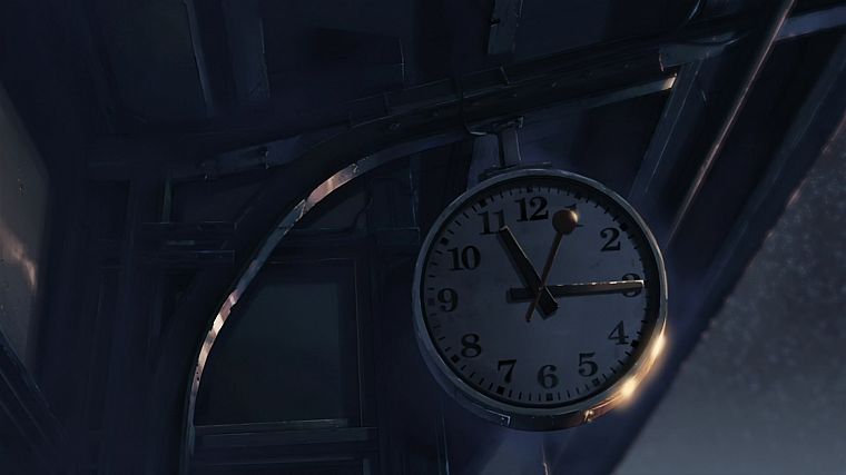 clocks, Makoto Shinkai, 5 Centimeters Per Second - desktop wallpaper