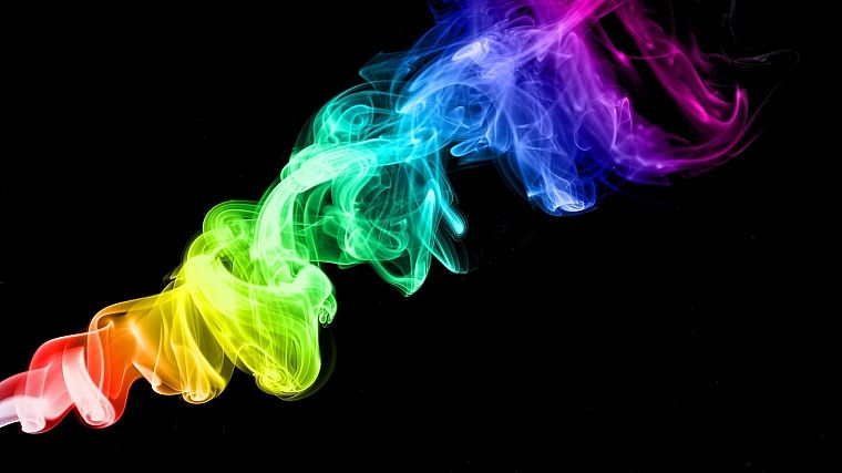 smoke, rainbows - desktop wallpaper