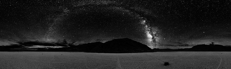 stars, grayscale, night sky - desktop wallpaper