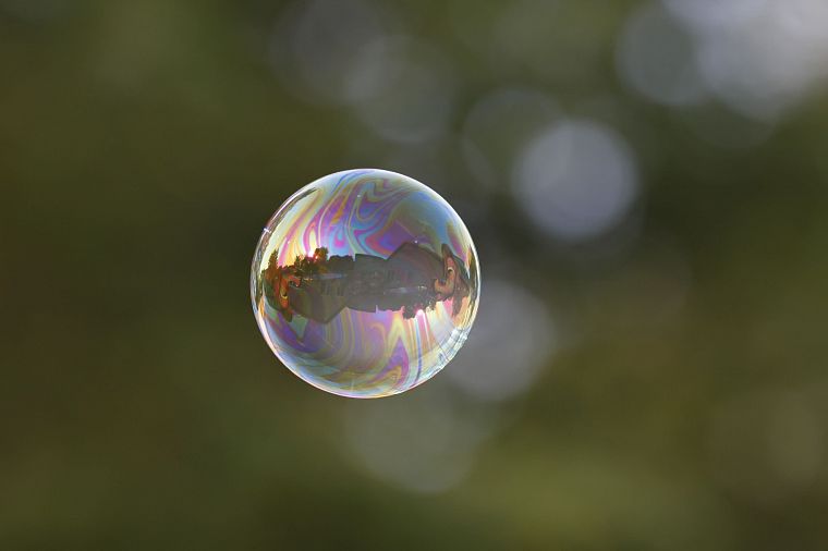 bubbles, depth of field, reflections - desktop wallpaper