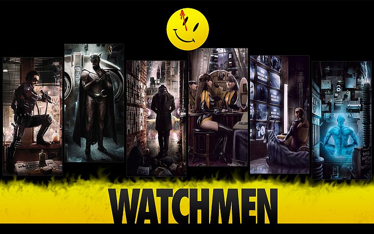 Watchmen, Rorschach, Silk Spectre, The Comedian, Nite Owl, Ozymandias, Dr. Manhattan, Adrian Veidt - desktop wallpaper